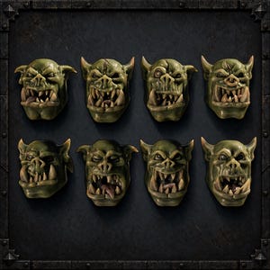 Ork-Köpfe Umbausatz – 16K Resin-Miniaturen für Tabletop-Spiele Bild 1