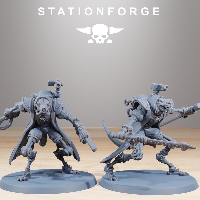 Raticus Curdsters | Station Forge 16k Resin-Miniaturen | 28 mm/32 mm Tabletop-Wargaming | Unbemalt Bild 6