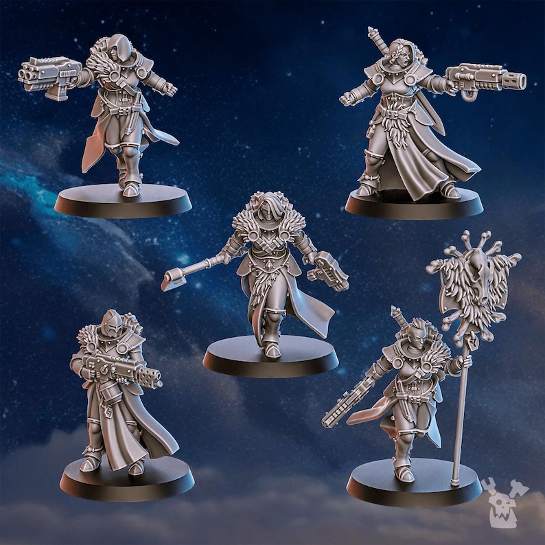 White Fangs Hunters Squad x20 | 16k Resin Miniatures | 28mm 32mm Tabletop Wargaming | Unpainted image 9