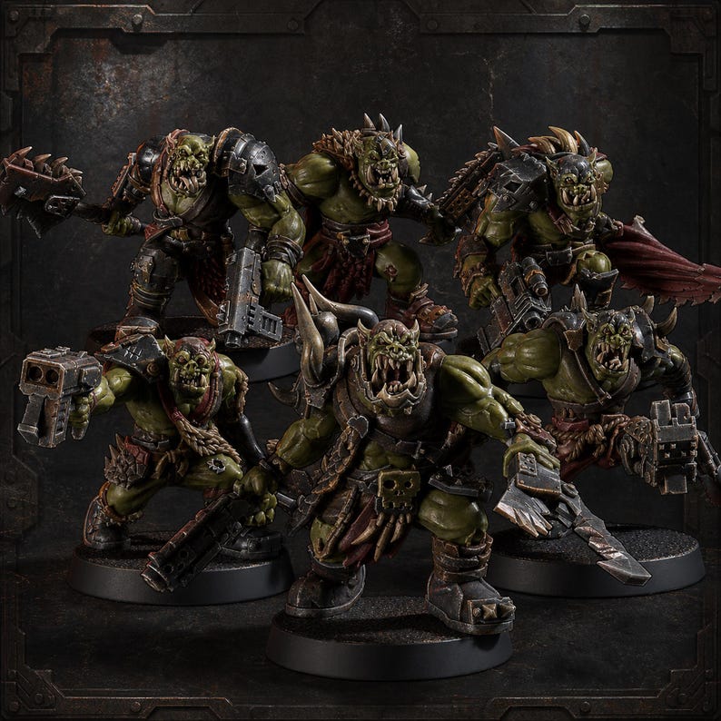 Beastie Huntas - Orc Squad - 16k Resin - Orcs / Tabletop / Wargaming / Grimdark image 1