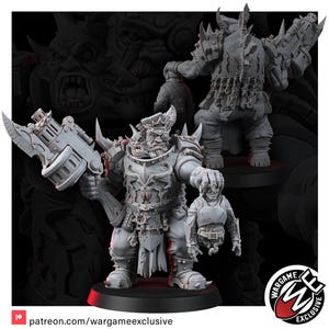 Chaos Renegades Of Pain Ogrun Execution General | 16k Resin Miniatures | 28mm 32mm Tabletop Wargaming | Unpainted image 2