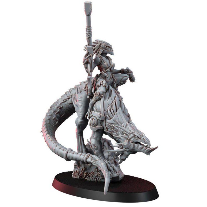 Coalition Krooll Wild Rider | 16k Resin Miniatures | 28mm 32mm Tabletop Wargaming | Unpainted image 2