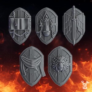 Pactum Aeternum Knight Shields - 16k Resin - DakkaDakka - Templar Warriors / Bitz / Tabletop / Wargaming / Grimdark image 2