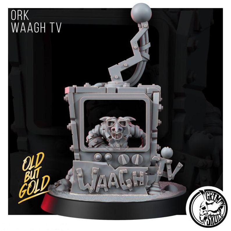 Ork TV | 16k hartsminiatyrer | 28 mm 32 mm bordsspel | Omålad bild 2