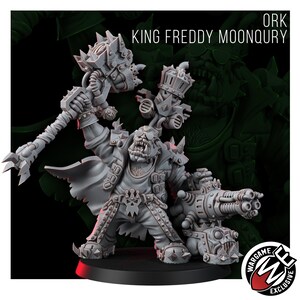 Ork King Freddy Moonqury | 16k Resin Miniatures | 28mm 32mm Tabletop Wargaming | Unpainted image 7