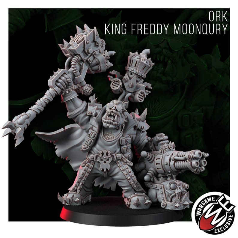 Ork King Freddy Moonqury | 16k Resin Miniatures | 28mm 32mm Tabletop Wargaming | Unpainted image 7