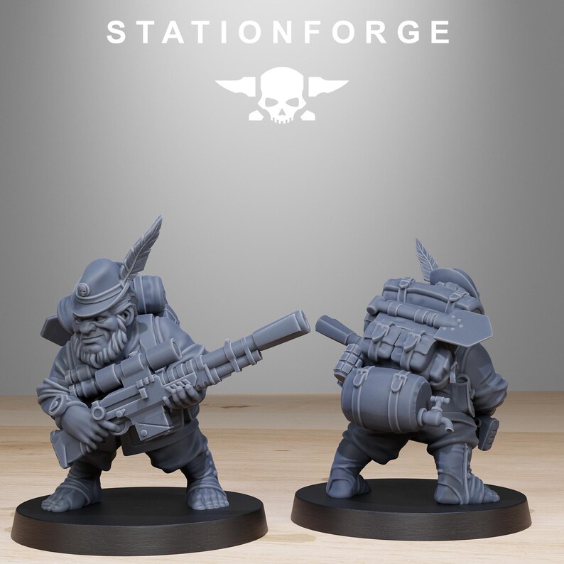 GrimGuard Skulldart Trappers | Station Forge 16k Resin-Miniaturen | 28 mm/32 mm Tabletop-Wargaming | Unbemalt Bild 9
