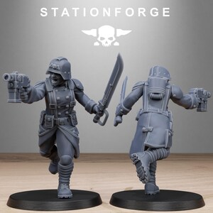Sœurs d'Acier Grimguard | Figurines en résine Station Forge 16k | 28 mm et 32 mm | Jeux de figurines | Non peintes image 4