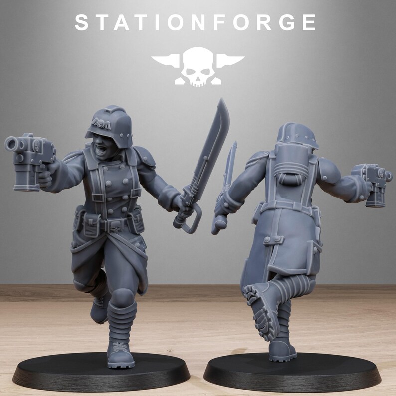 Sœurs d'Acier Grimguard | Figurines en résine Station Forge 16k | 28 mm et 32 mm | Jeux de figurines | Non peintes image 4