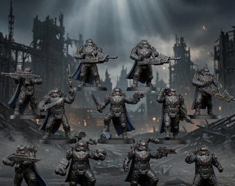 Vaskar Heavy Squad | Station Forge 16k Resin Miniatures | 28mm 32mm Tabletop Wargaming | Unpainted