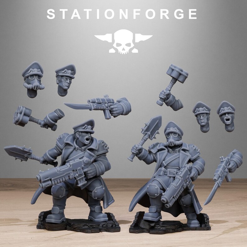 Grimguard Lieutenant | Station Forge 16k Resin Miniatures | 28mm 32mm Tabletop Wargaming | Unpainted image 9