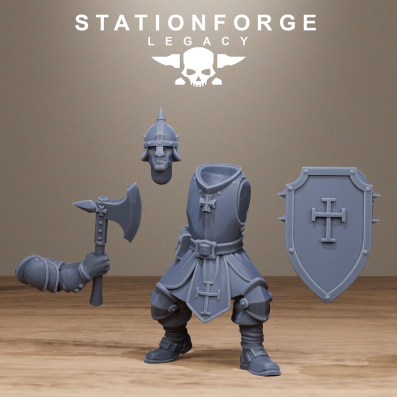 Legacy Thorncrest-Kriegerschar | Station Forge 16k Resinminiaturen | 28 mm/32 mm Tabletop-Wargaming | Unbemalt Bild 3