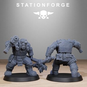 Orks Orkaz Bros Infantry | Station Forge 16k Resin Miniatures | 28mm 32mm Tabletop Wargaming | Unpainted image 7