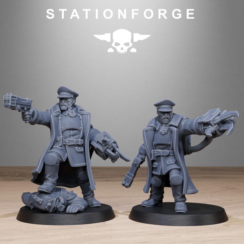 Freeguard Officer | Station Forge 16k Resin Miniatures | 28mm 32mm Tabletop Wargaming | Unpainted image 3