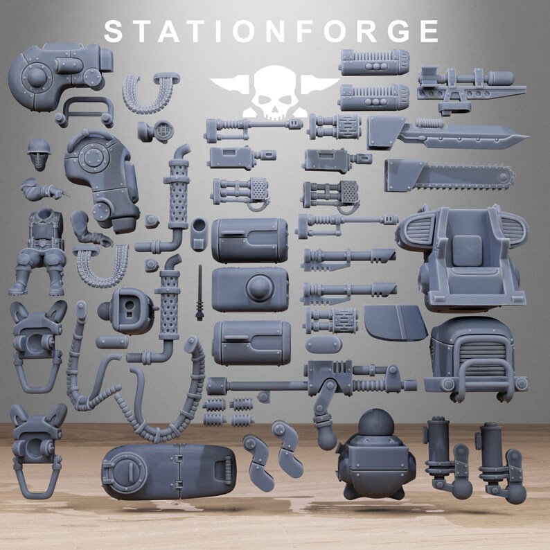 Freeguard Walker | Station Forge 16k Resin-Miniaturen | 28 mm/32 mm Tabletop-Wargaming | Unbemalt Bild 4