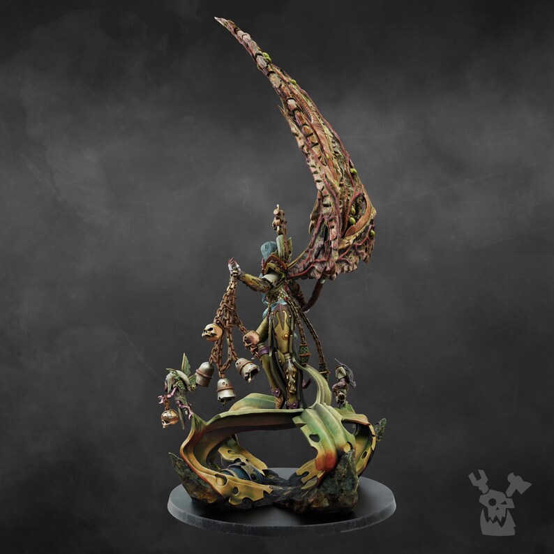 Morticia, die morbide Königin | 16k Resin-Miniaturen | 28 mm/32 mm Tabletop-Wargaming | Unbemalt Bild 5