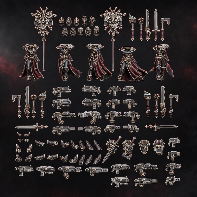 White Fangs Hunters Build Kit | 16k Resin Miniatures | 28mm 32mm Tabletop Wargaming | Unpainted image 1