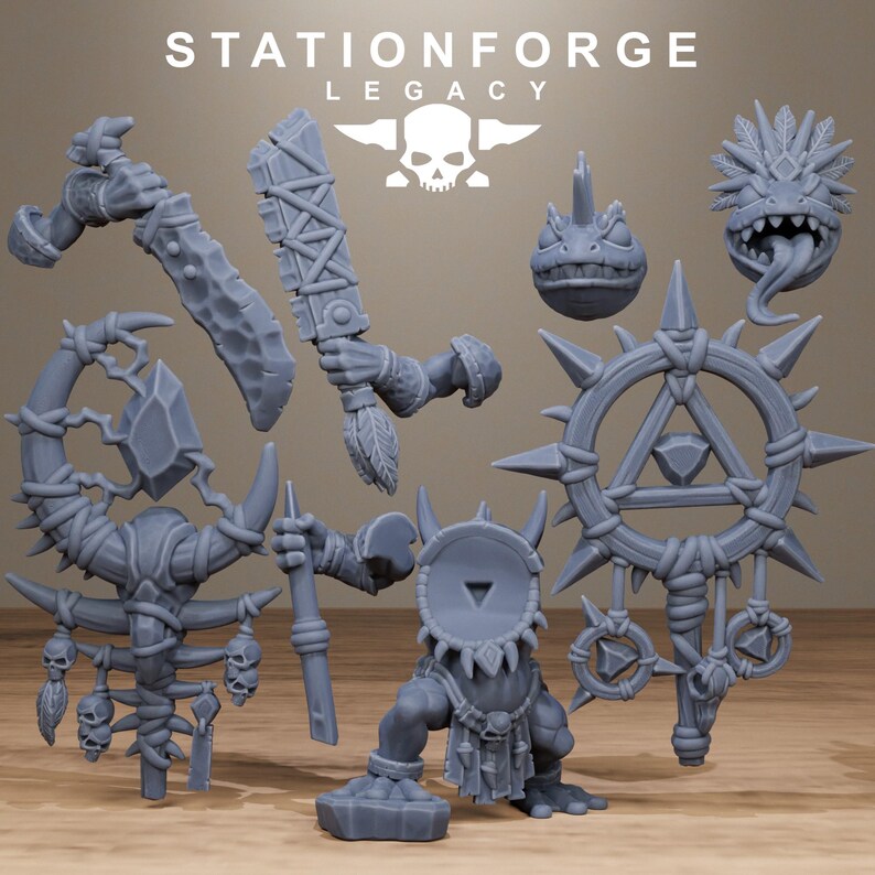 Legacy Bogkin Shaman | Station Forge 16k Resin Miniatures | 28mm 32mm Tabletop Wargaming | Unpainted image 3