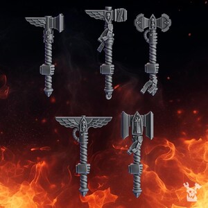 Pactum Aeternum Knight Hammers - 16k Resin - DakkaDakka - Templar Warriors / Bitz / Tabletop / Wargaming / Grimdark image 2