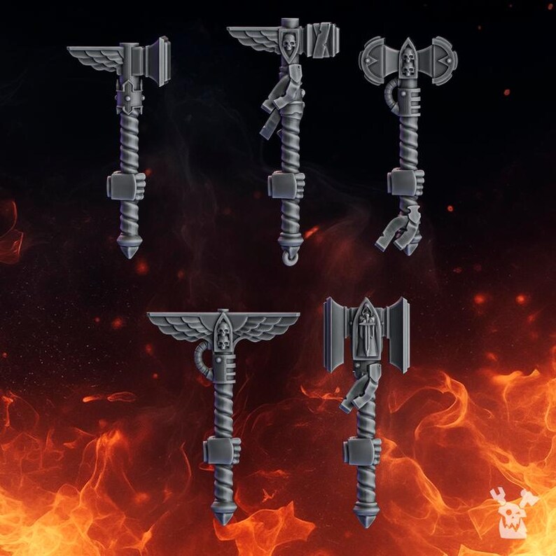 Pactum Aeternum Knight Hammers - 16k Resin - DakkaDakka - Templar Warriors / Bitz / Tabletop / Wargaming / Grimdark image 2