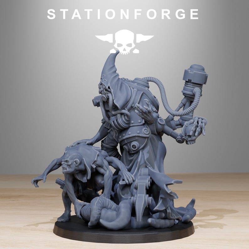 Scavenger Lotharius | Station Forge 16k Resin Miniatures | 28 mm 32 mm Tabletop Wargaming | Ongeverfd afbeelding 6