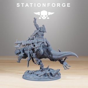 Orks Orkaz Boss Rider | Station Forge 16k Resin Miniatures | 28mm 32mm Tabletop Wargaming | Unpainted image 3