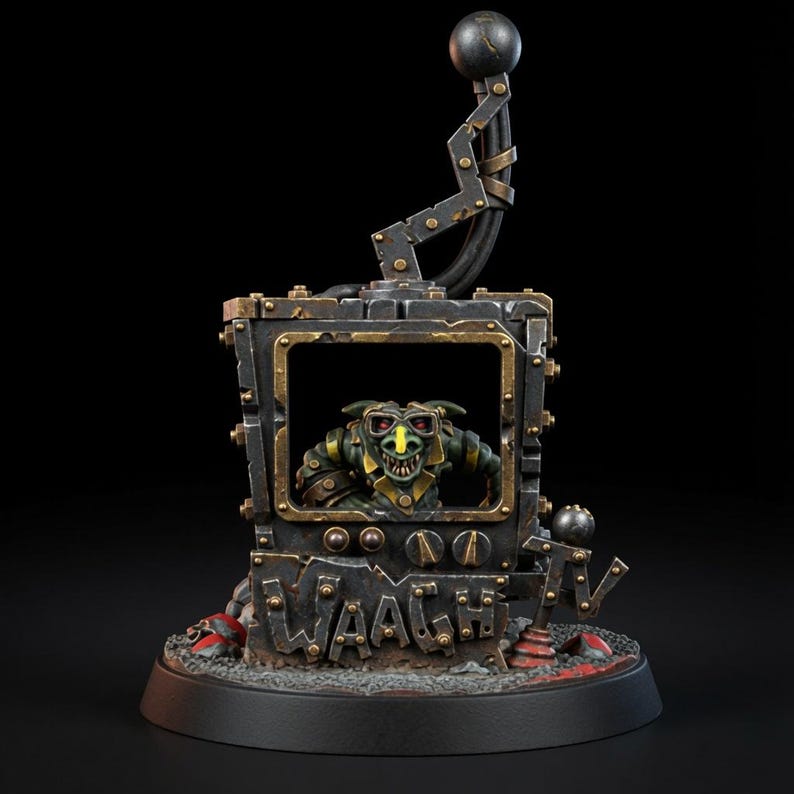 Ork TV | 16k hartsminiatyrer | 28 mm 32 mm bordsspel | Omålad bild 1