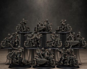 Freeguard Bikers | Station Forge 16k Resin Miniatures | 28mm 32mm Tabletop Wargaming | Unpainted
