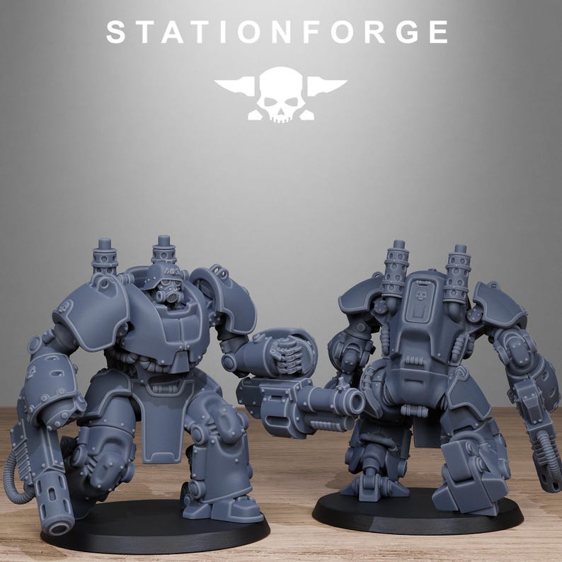 Grimguard Power Armor | Station Forge 16k Resin Miniatures | 28mm 32mm Tabletop Wargaming | Unpainted image 6