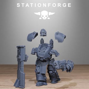 Grimguard Power Armor | Station Forge 16k Resin Miniatures | 28mm 32mm Tabletop Wargaming | Unpainted image 8