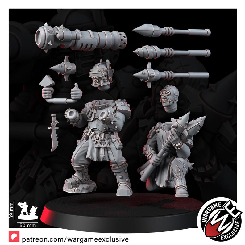 Chaos Renegades Of Pain Agony Weapon Team Tormental Annihilator | 16k Resin Miniatures | 28mm 32mm Tabletop Wargaming | Unpainted image 4