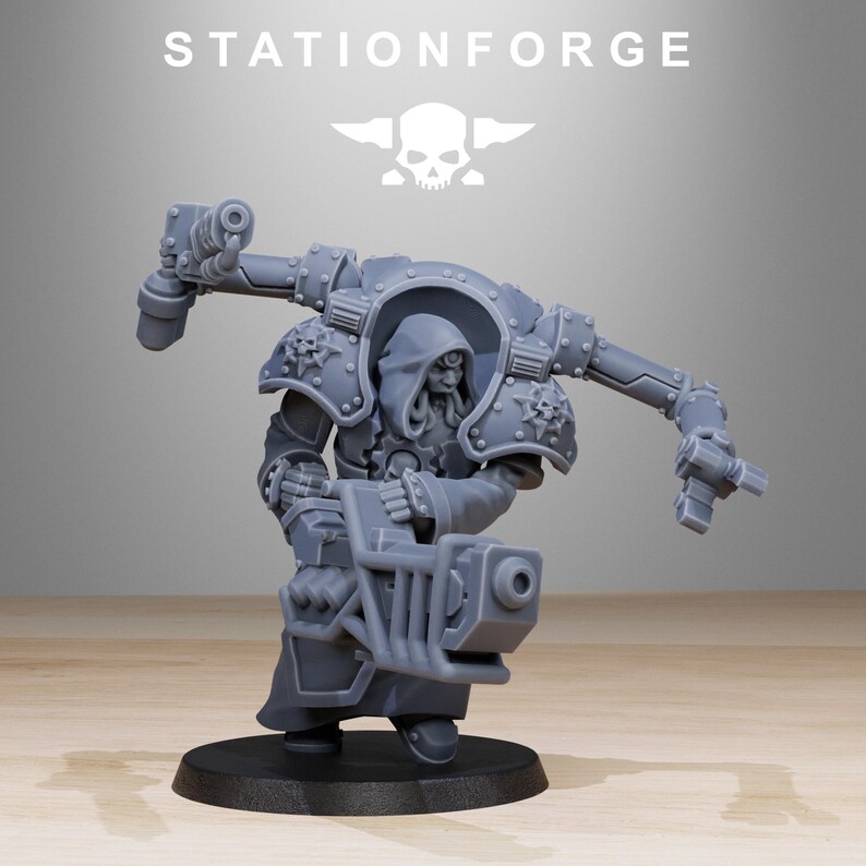 Plünderer-Infanterie (Volatiles) | Station Forge 16k Resin-Miniaturen | 28 mm/32 mm Tabletop-Wargaming | Unbemalt Bild 10