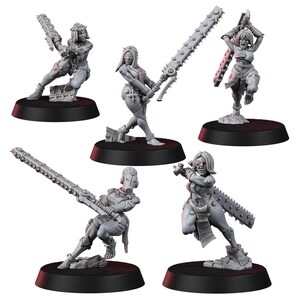Sisters In Heresy Repentium Squad | 16k Resin Miniatures | 28mm 32mm Tabletop Wargaming | Unpainted image 2