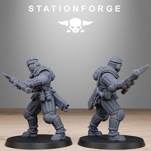 Naves espaciales Grimcorp / Station Forge 16k Miniaturas de resina / 28 mm 32 mm Juegos de guerra de mesa / Sin pintar imagen 7