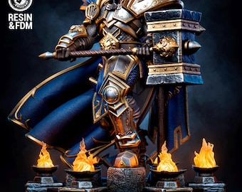 Arthas Menethil Statue | Lich King Warcraft Figure | 14K Resin Collectible (1/12, 1/9, 1/6 Scale)