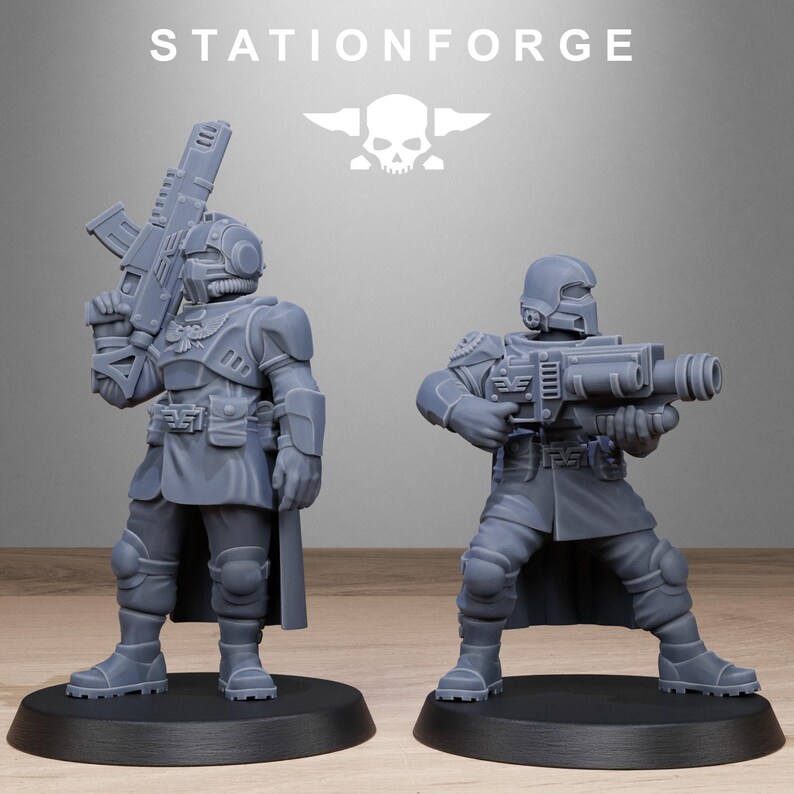 Vaskar-Patrouille | Station Forge 16k Resin-Miniaturen | 28 mm/32 mm Tabletop-Wargaming | Unbemalt Bild 3