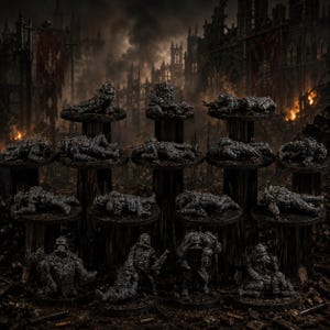 Grimguard The Fallen / Station Forge 16k Miniaturas de resina / 28 mm 32 mm Juegos de guerra de mesa / Sin pintar imagen 1