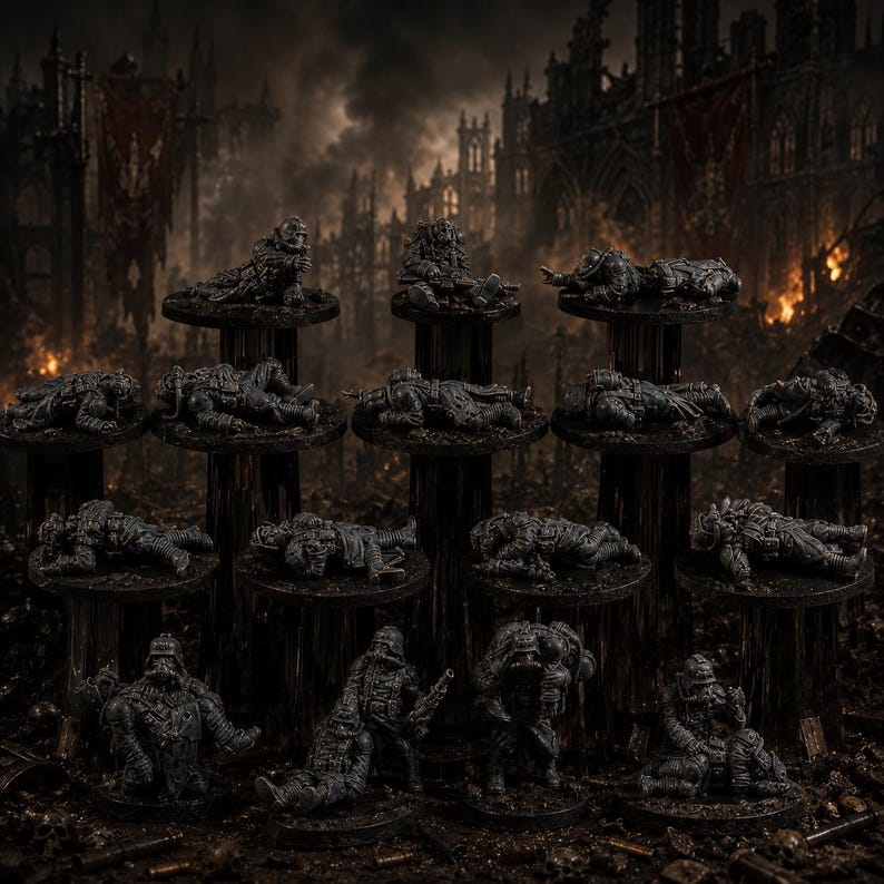 Grimguard The Fallen / Station Forge 16k Miniaturas de resina / 28 mm 32 mm Juegos de guerra de mesa / Sin pintar imagen 1