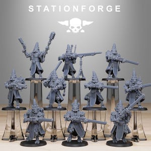 Scavenger Hooded Cultists | Station Forge 16k Resin Miniatures | 28mm 32mm Tabletop Wargaming | Unpainted image 2