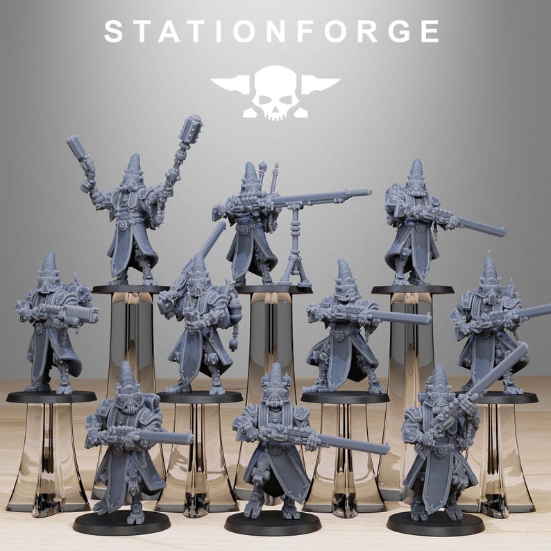 Scavenger Hooded Cultists | Station Forge 16k Resin Miniatures | 28mm 32mm Tabletop Wargaming | Unpainted image 2