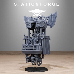 Vodalites Flying Throne | Station Forge 16k Resin Miniatures | 28mm 32mm Tabletop Wargaming | Unpainted image 4