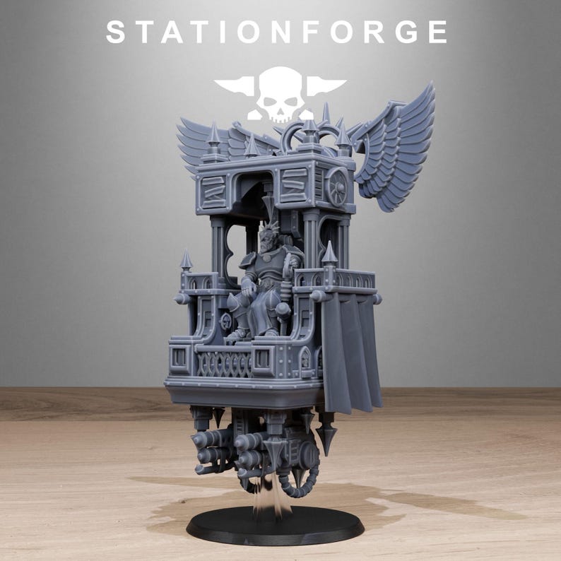 Vodalites Flying Throne | Station Forge 16k Resin Miniatures | 28mm 32mm Tabletop Wargaming | Unpainted image 4