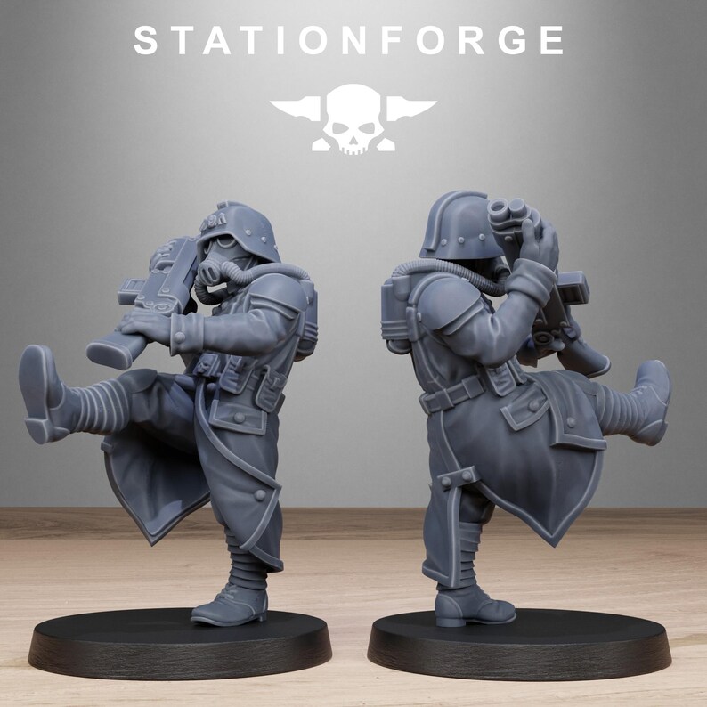 GrimGuard Shovel Trenches | Station Forge 16k Resin Miniatyrer | 28 mm 32 mm Bordsskiva Krigsspel | Omålad bild 10