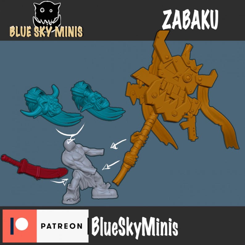Zabaku - Orc Character - 16k Resin - Orcs / Tabletop / Wargaming / Grimdark image 3