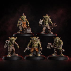 Gobbo Squad | 16k Resin Miniatures | 28mm 32mm Tabletop Wargaming | Unpainted image 1