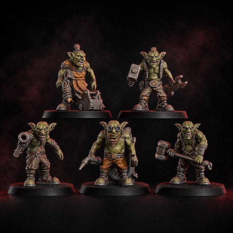 Gobbo Squad | 16k Resin Miniatures | 28mm 32mm Tabletop Wargaming | Unpainted image 1