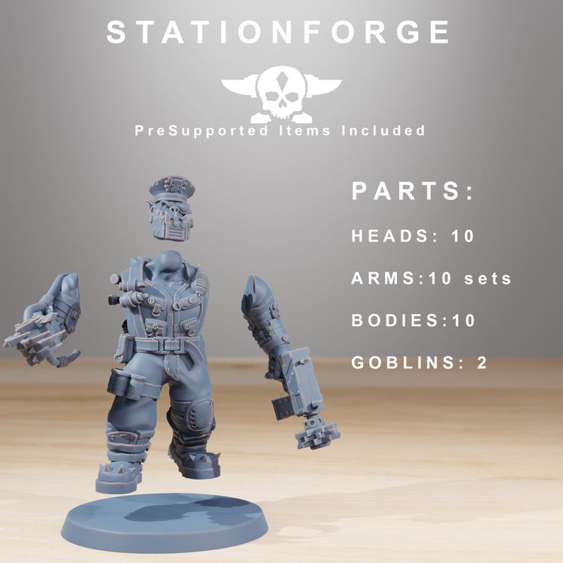 Orks Orkaz Skillers | Station Forge 16k Resin Miniatures | 28mm 32mm Tabletop Wargaming | Unpainted image 10