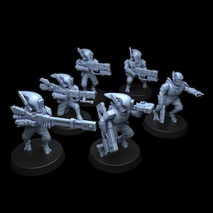 Coalition Stealth Suits Scouts | 16k Resin Miniatures | 28mm 32mm Tabletop Wargaming | Unpainted image 6