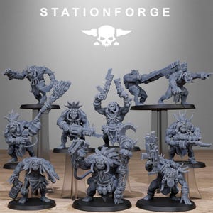 Infantería tribal Orkaz de Orkos / Miniaturas de resina Station Forge 16k / 28 mm 32 mm para juegos de guerra de mesa / Sin pintar imagen 2