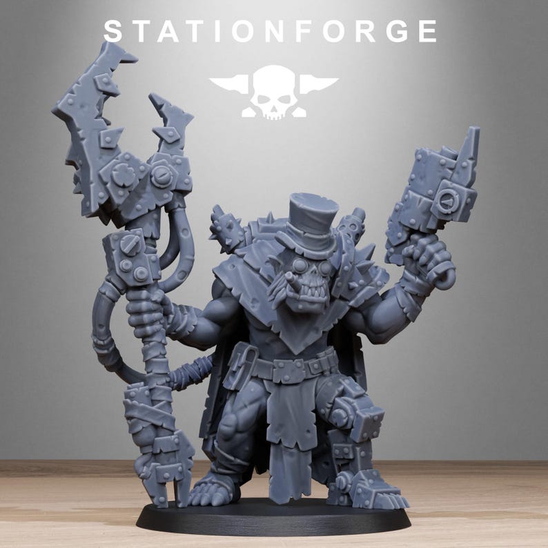 Orks Orkaz Madman | Station Forge 16k Resin Miniatures | 28mm 32mm Tabletop Wargaming | Unpainted image 3